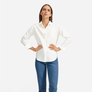 Everlane Cotton Blend Button Up Blouse